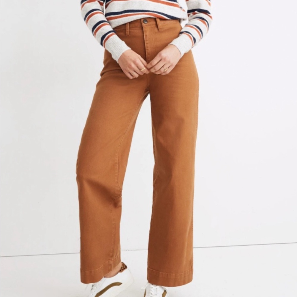Madewell Tan Flare Wide Leg Jeans